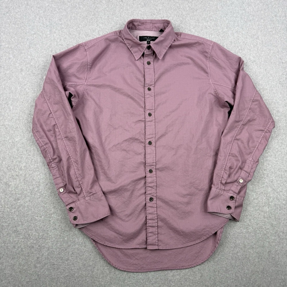 Rag & Bone Shirt Mens Medium Lavender Purple Button Up Long Sleeve Casual
